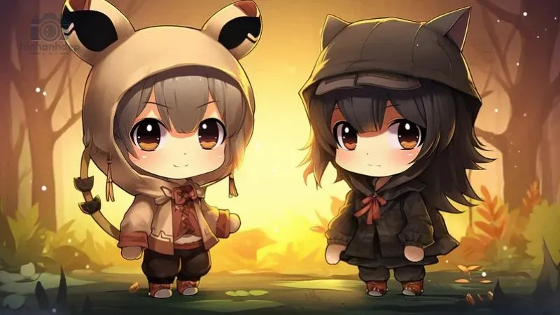 Hình nền anime chibi dễ thương siêu cute cho máy tính