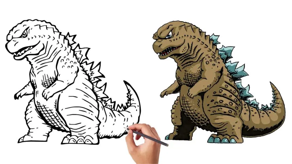 Bộ sưu tập tranh tô màu Godzilla mạnh mẽ và ấn tượng cho bé