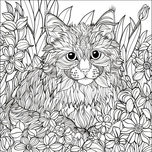119+ tranh tô màu con mèo siêu cute dành cho bé 31