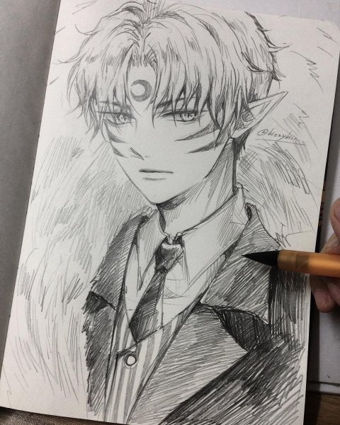 Ảnh anime vẽ bằng bút chì cho nam 4