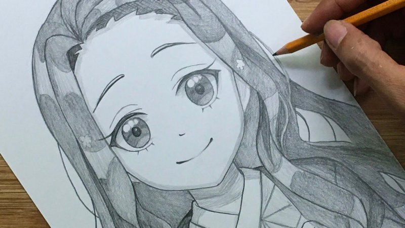 Ảnh anime vẽ bằng bút chì cho nữ 16