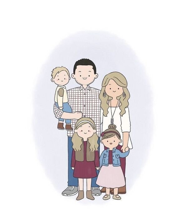 ảnh chibi hoạt hình gia đình hạnh phúc 36