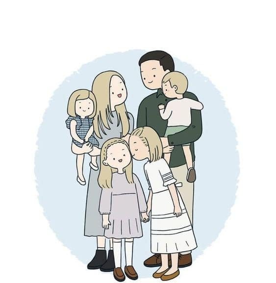 ảnh chibi hoạt hình gia đình hạnh phúc 35