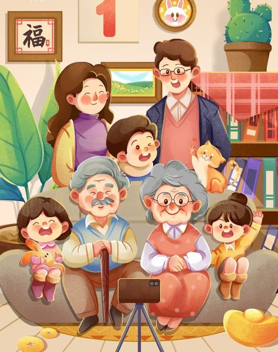 ảnh chibi hoạt hình gia đình hạnh phúc 29