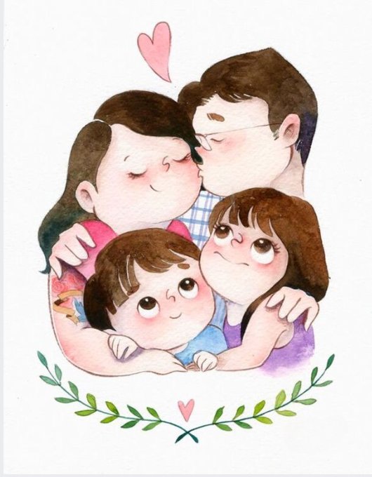 ảnh chibi hoạt hình gia đình hạnh phúc 9