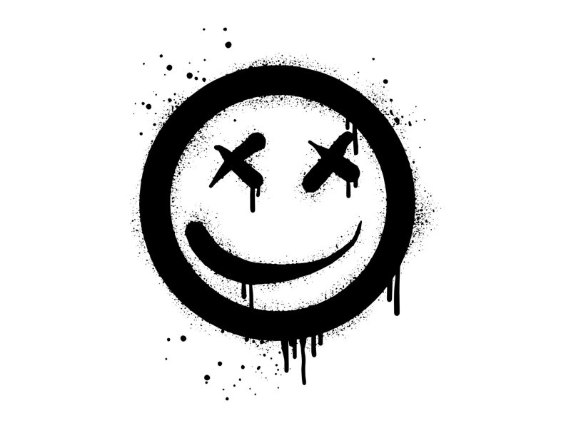 avatar hình mặt cười trắng đen 11