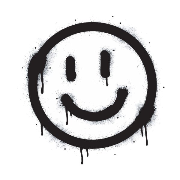 avatar hình mặt cười trắng đen 1