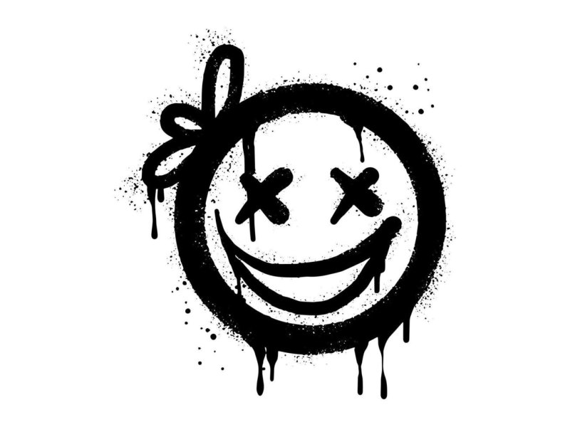 avatar hình mặt cười trắng đen 2
