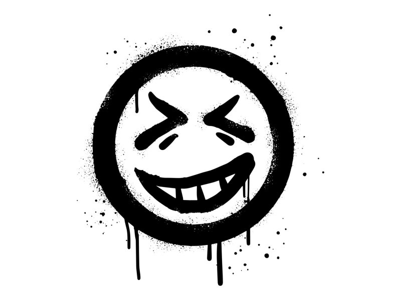 avatar hình mặt cười trắng đen 3
