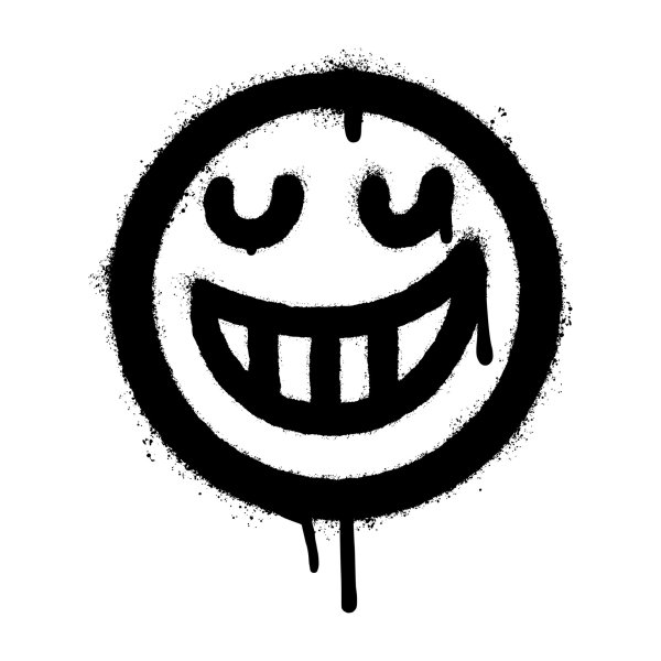 avatar hình mặt cười trắng đen 5