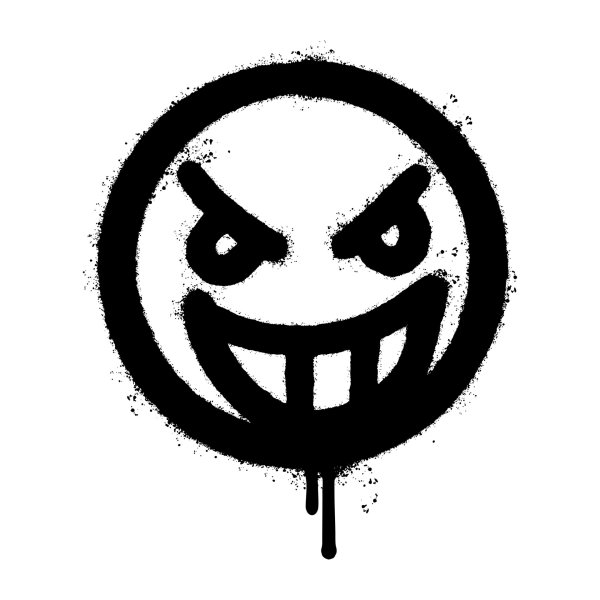 avatar hình mặt cười trắng đen 6