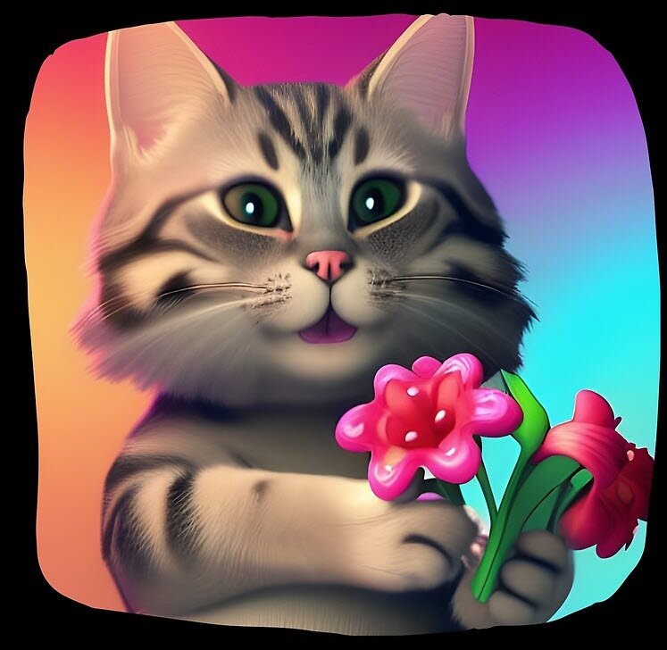 Meme mèo tặng hoa 15