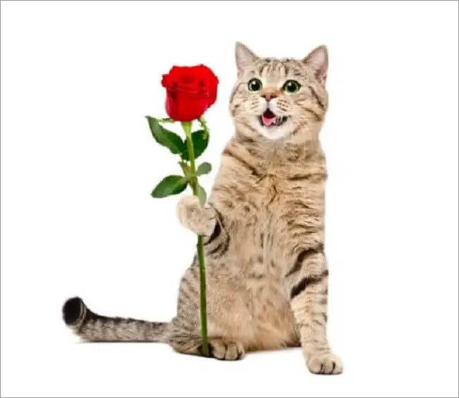 Meme mèo tặng hoa 10