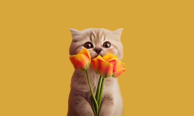 Meme mèo tặng hoa 11