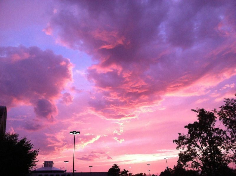 Phong cảnh đám mây màu hồng lãng mạn 2