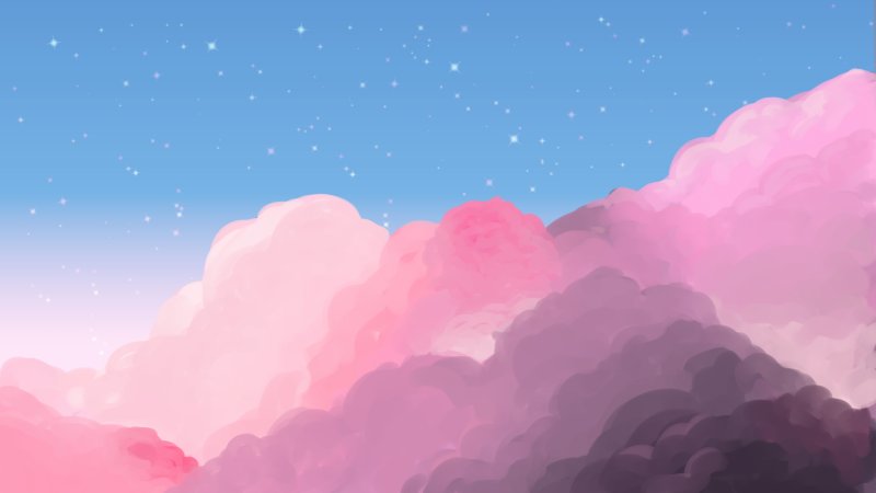 Phong cảnh đám mây màu hồng lãng mạn 3
