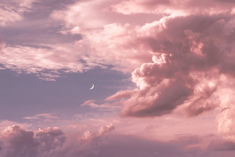 Phong cảnh đám mây màu hồng lãng mạn 5