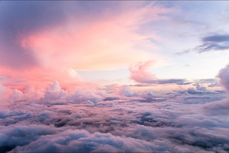 Phong cảnh đám mây màu hồng lãng mạn 21