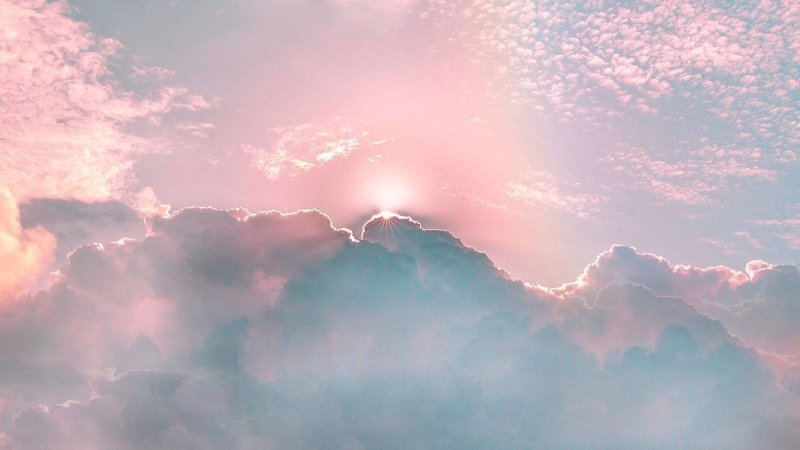 Phong cảnh đám mây màu hồng lãng mạn 30