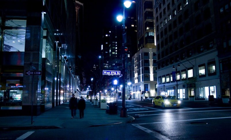 Phong cảnh đường phố sáng đèn 38