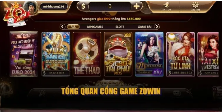 Một số đặc điểm nổi bật của công game Zowin