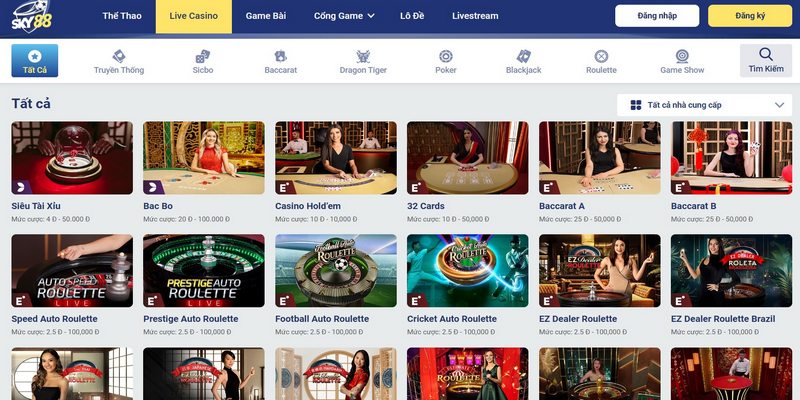 Hệ thống bàn live casino cực kỳ độc đáo của nền tảng trực tuyến